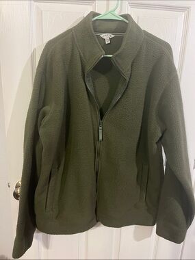 Orvis Olive Green Sherpa Zip-Up Jacket